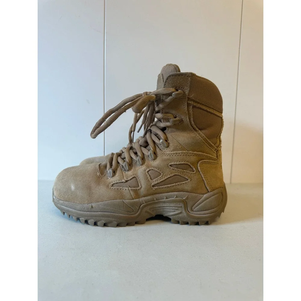 Reebok Work RB8850 Dauntless Tactical Side Zip Boots Coyote Tan Mens 4 Womens 6